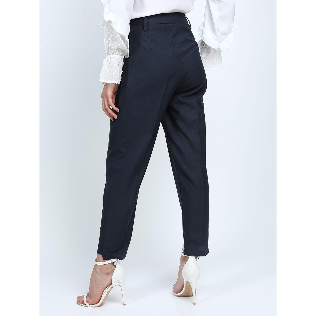 Tokyo Talkies X Styli Mid Rise Tapered Trousers with Belt Loop-women-clothing-bottoms-trousers-image-3