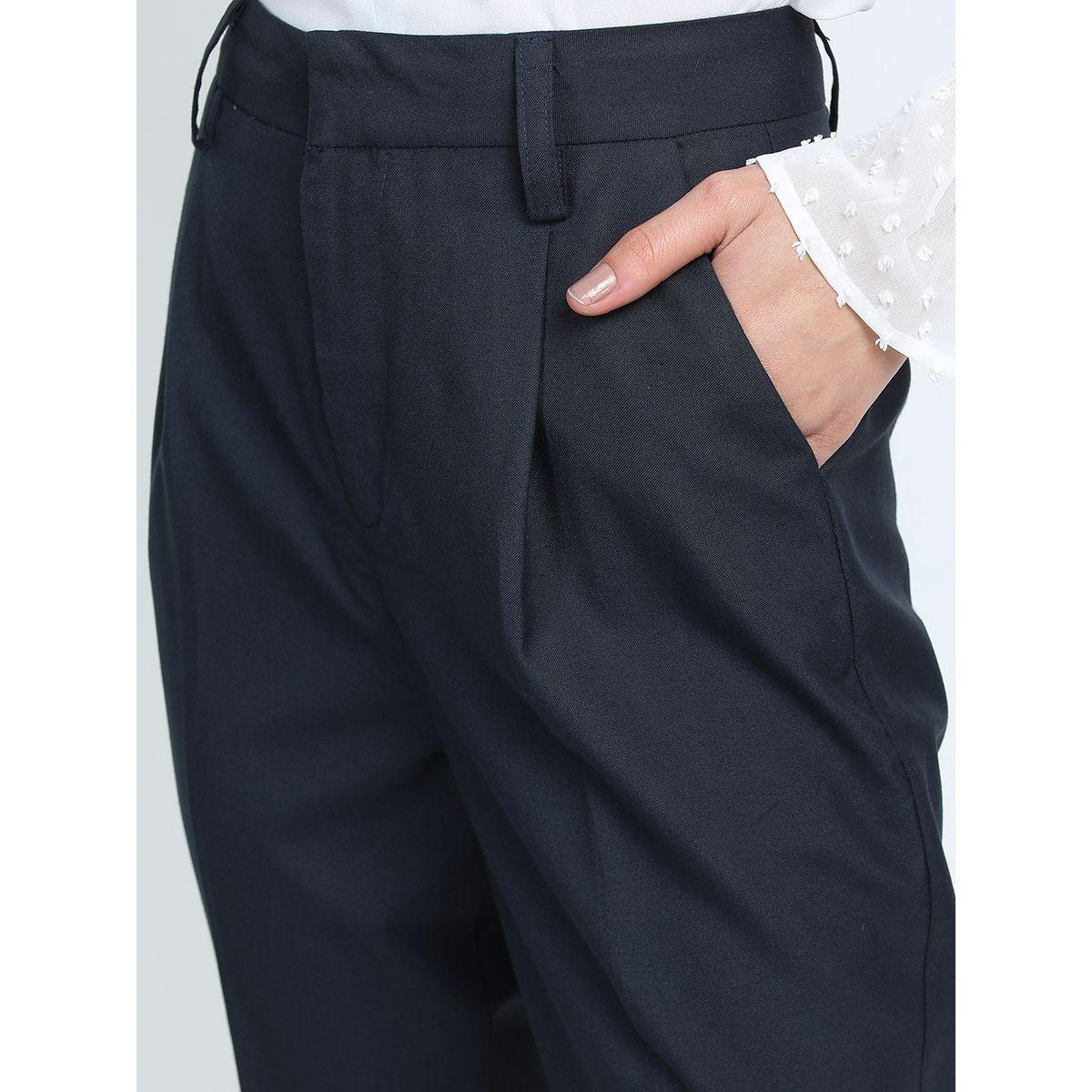 Tokyo Talkies X Styli Mid Rise Tapered Trousers with Belt Loop-women-clothing-bottoms-trousers-image-5