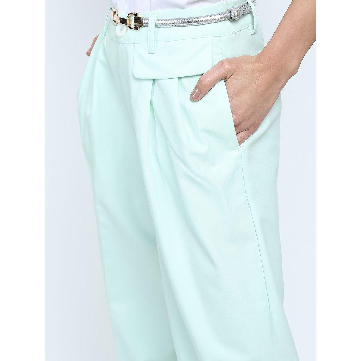بنطال بكسرات وخصر متوسط مع فتحات حزام طوكيو توكيز × ستايلي-women-clothing-bottoms-trousers-image-4