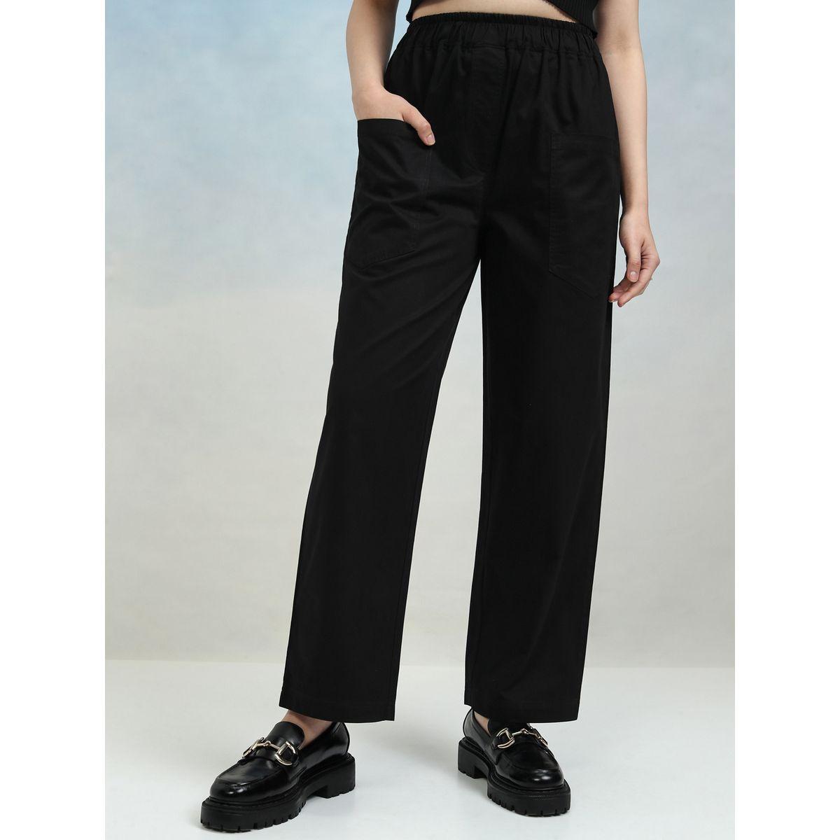 Tokyo Talkies X Styli Solid Mid Rise Regular Fit Trousers-women-clothing-bottoms-trousers-image-1