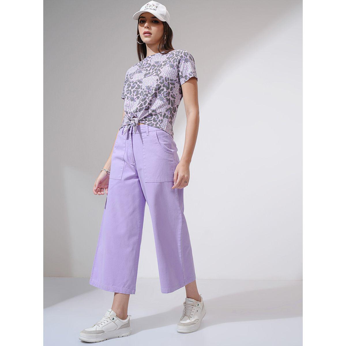 بنطال بأرجل واسعة وخصر متوسط طوكيو توكيز × ستايلي-women-clothing-bottoms-trousers-image-2