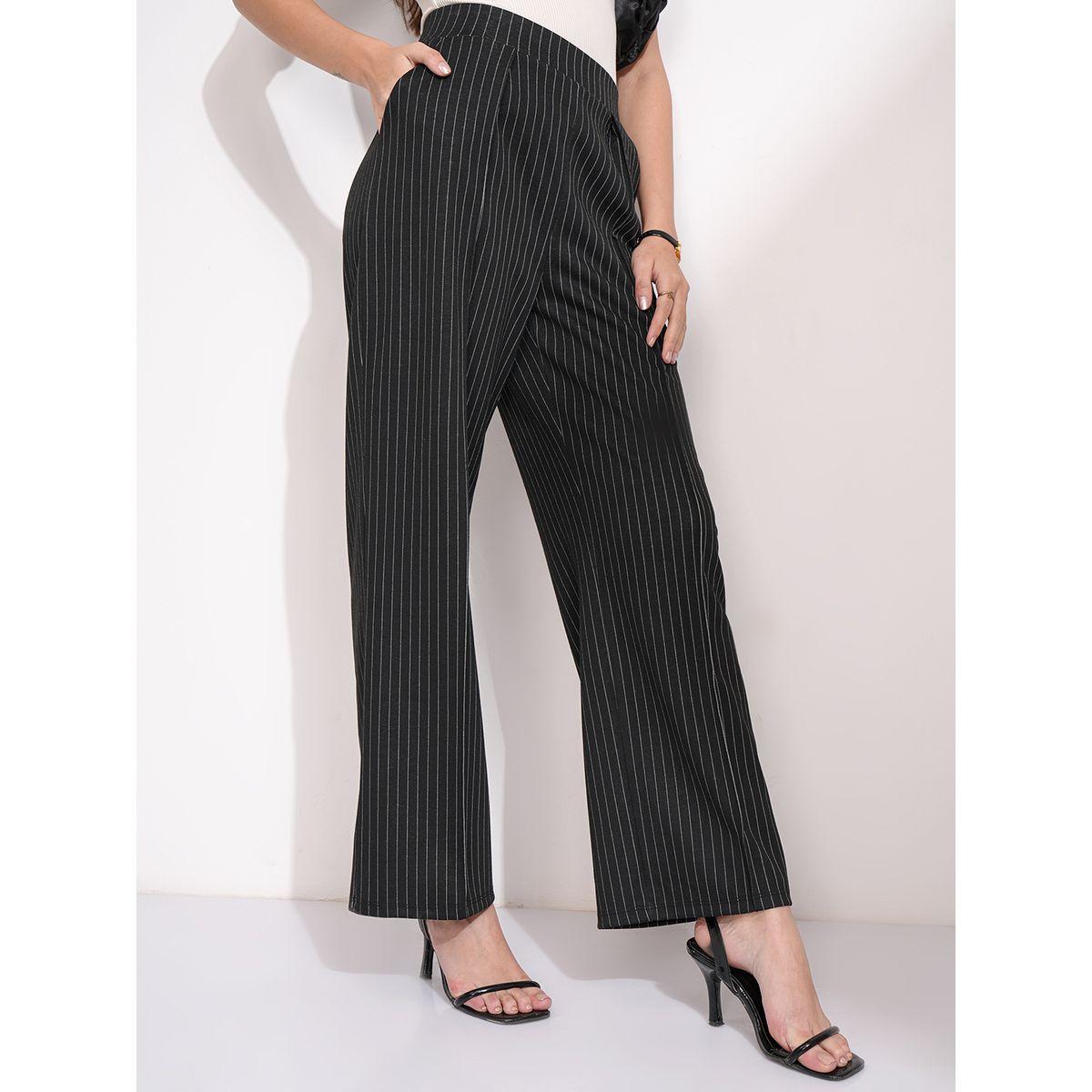 بنطال مخطط بقصة مستقيمة وتفاصيل مدروزة طوكيو توكيز × ستايلي-women-clothing-bottoms-trousers-image-6