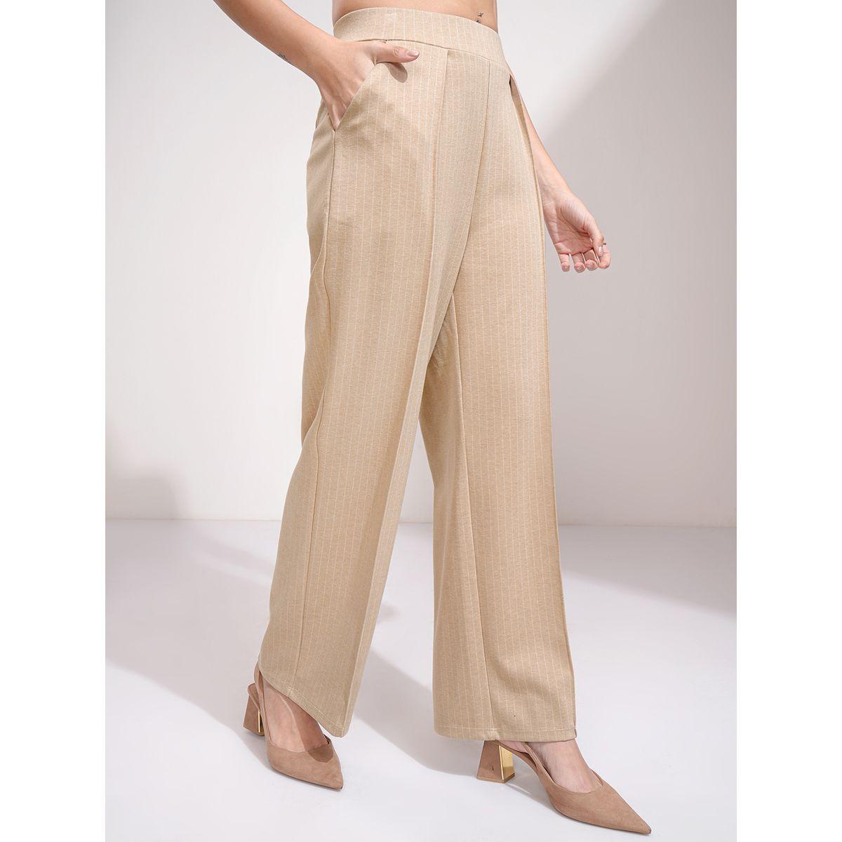 بنطال مخطط بقصة مستقيمة وتفاصيل مدروزة طوكيو توكيز × ستايلي-women-clothing-bottoms-trousers-image-6