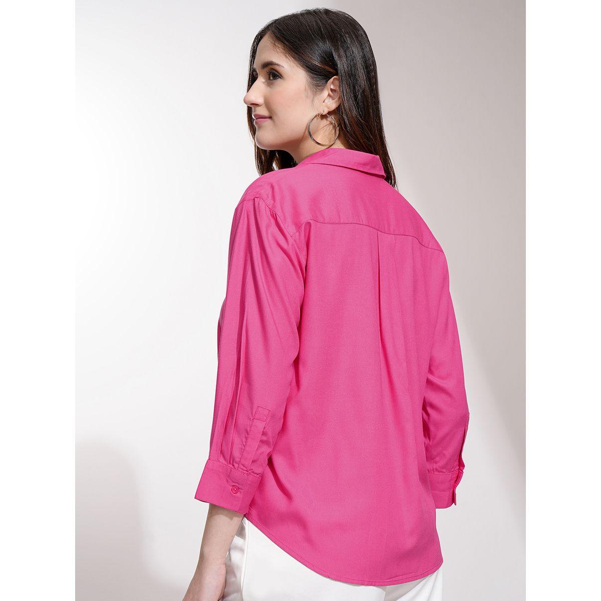 Tokyo Talkies X Styli Solid Curved Hem Collared Blouse-women-clothing-shirtsandblouses-blouses-image-3