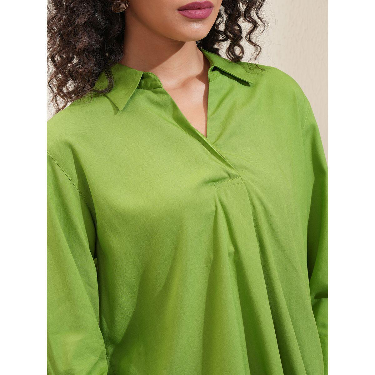 بلوزة سادة بحافة منحنية وتفاصيل ياقة طوكيو توكيز × ستايلي-women-clothing-shirtsandblouses-blouses-image-5