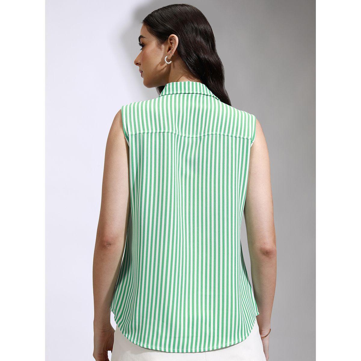 بلوزة قصيرة مخططة وبدون أكمام طوكيو توكيز × ستايلي-women-clothing-tshirts-image-3