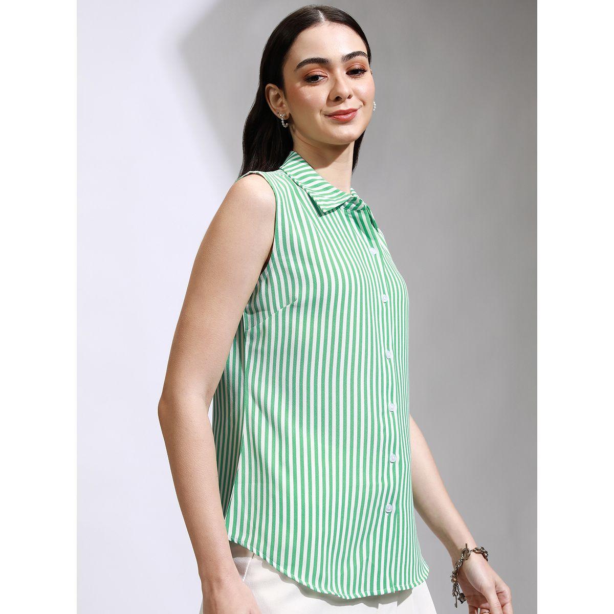 بلوزة قصيرة مخططة وبدون أكمام طوكيو توكيز × ستايلي-women-clothing-tshirts-image-6