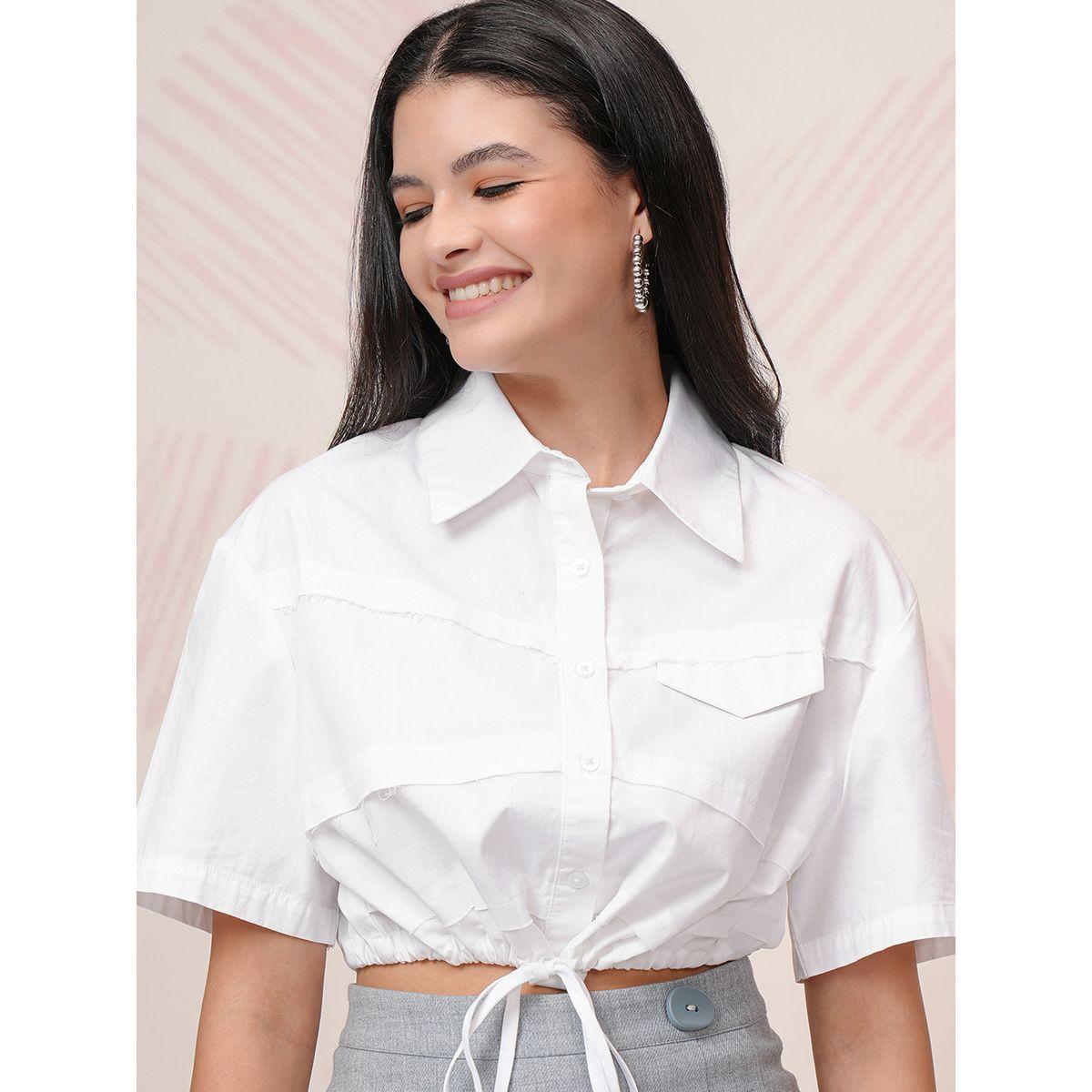 بلوزة بأزرار مع أربطة وياقة طوكيو توكيز × ستايلي-women-clothing-shirtsandblouses-shirts-image-1