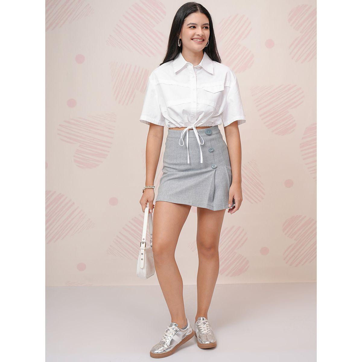 Tokyo Talkies X Styli Buttoned Collared Crop Shirt with Drawstring-women-clothing-shirtsandblouses-shirts-image-2