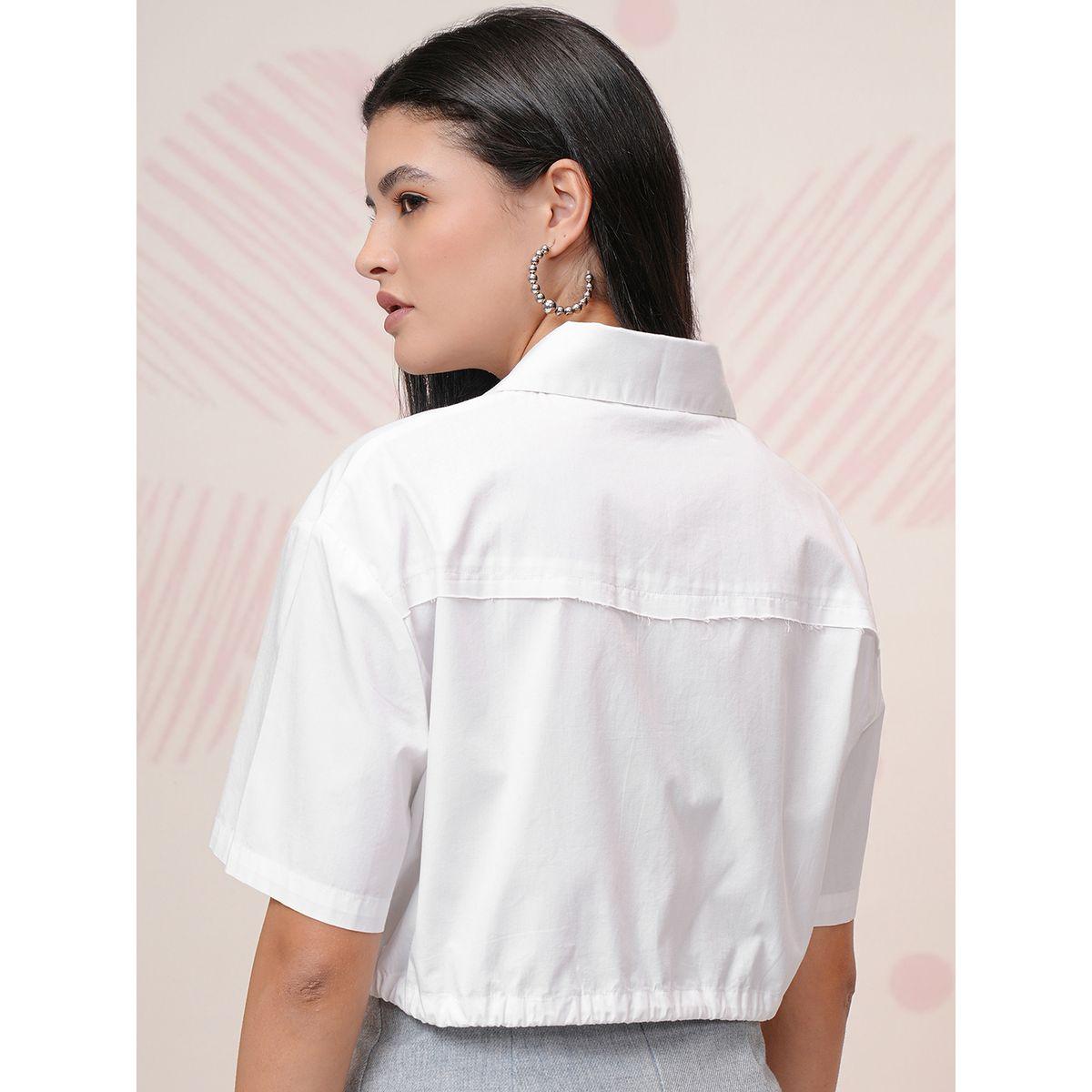 Tokyo Talkies X Styli Buttoned Collared Crop Shirt with Drawstring-women-clothing-shirtsandblouses-shirts-image-3