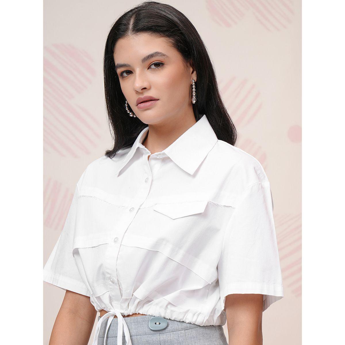 Tokyo Talkies X Styli Buttoned Collared Crop Shirt with Drawstring-women-clothing-shirtsandblouses-shirts-image-4