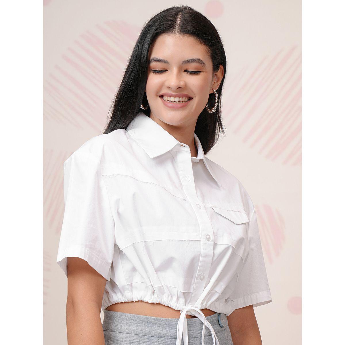 Tokyo Talkies X Styli Buttoned Collared Crop Shirt with Drawstring-women-clothing-shirtsandblouses-shirts-image-6