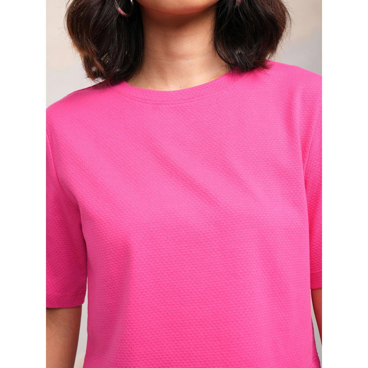 Tokyo Talkies X Styli Solid Round Neck Crop Top-women-clothing-tshirts-image-5