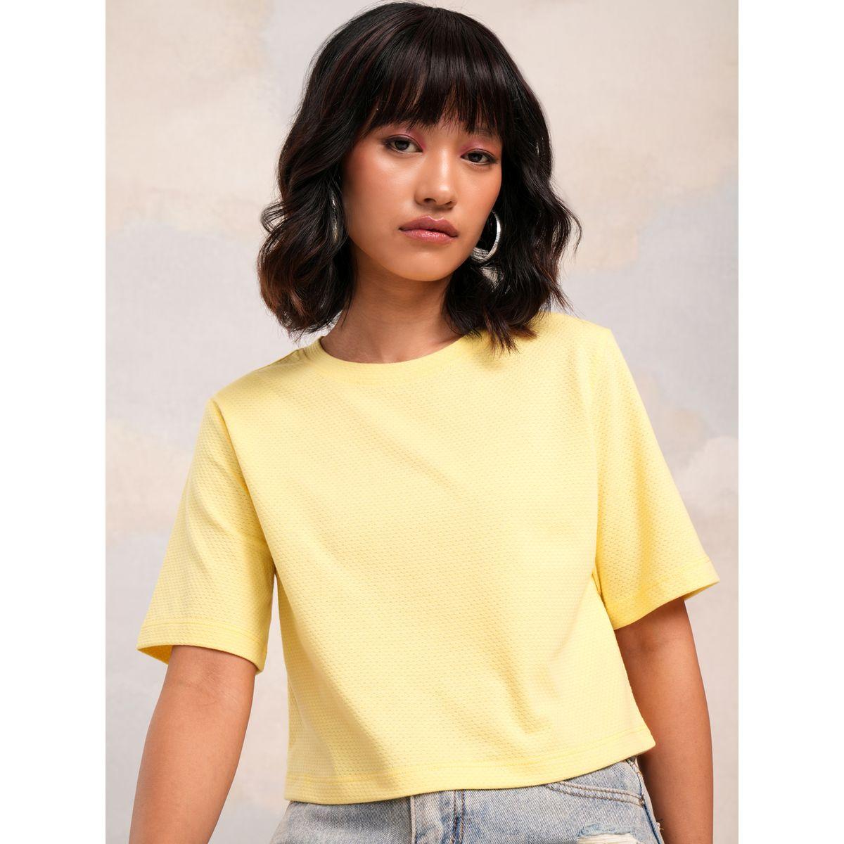 بلوزة سادة قصيرة بياقة دائرية طوكيو توكيز × ستايلي-women-clothing-shirtsandblouses-blouses-image-1