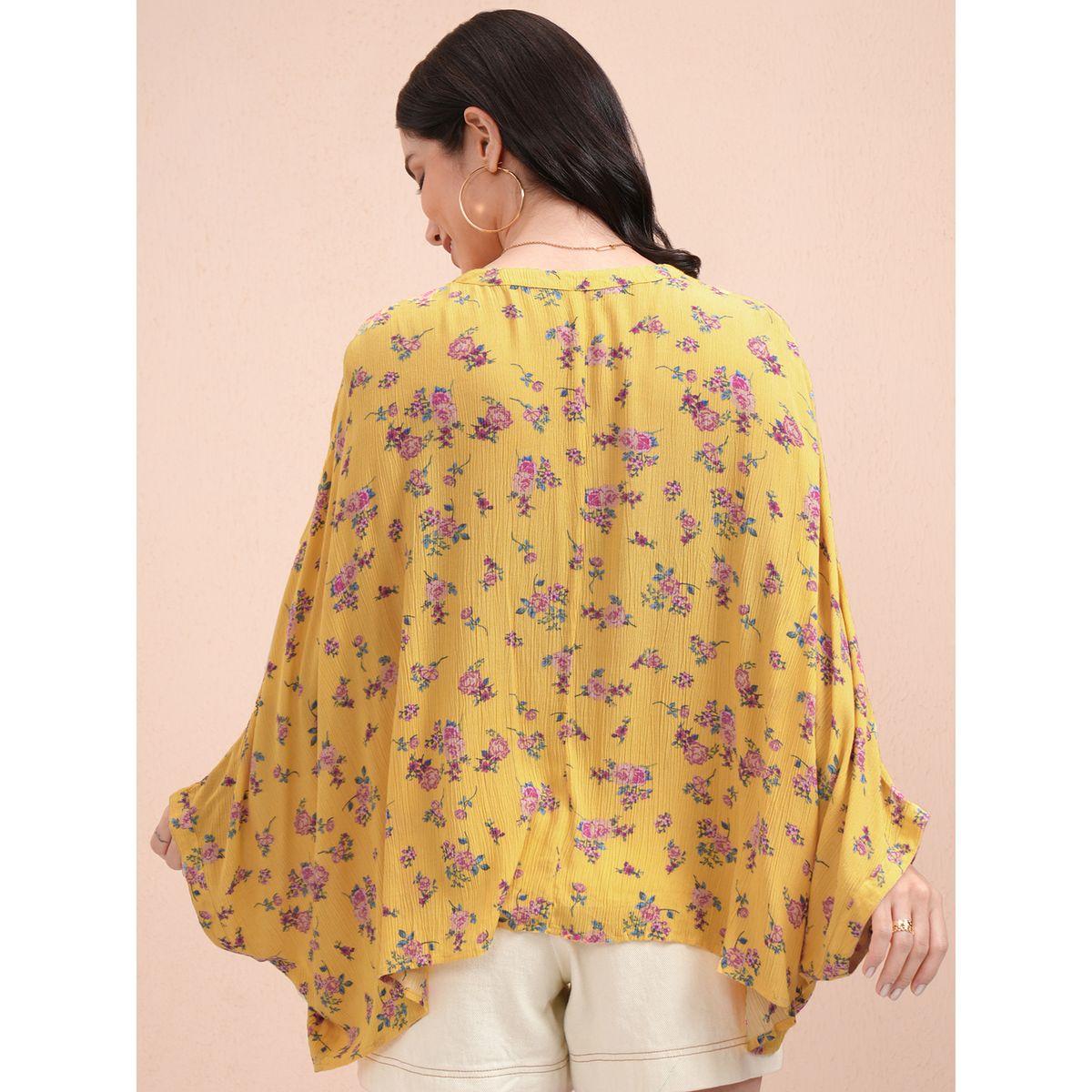 All-Over Floral Print Batwing Sleeve Kaftan Top-women-clothing-shirtsandblouses-blouses-image-3