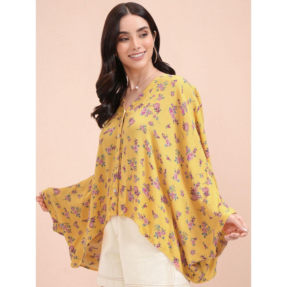 All-Over Floral Print Batwing Sleeve Kaftan Top-women-clothing-shirtsandblouses-blouses-image-4