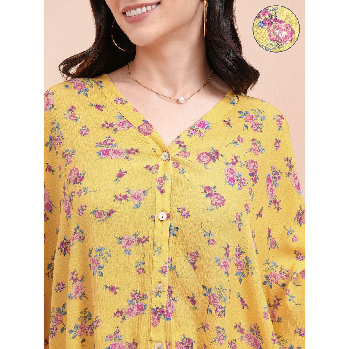 All-Over Floral Print Batwing Sleeve Kaftan Top-women-clothing-shirtsandblouses-blouses-image-5