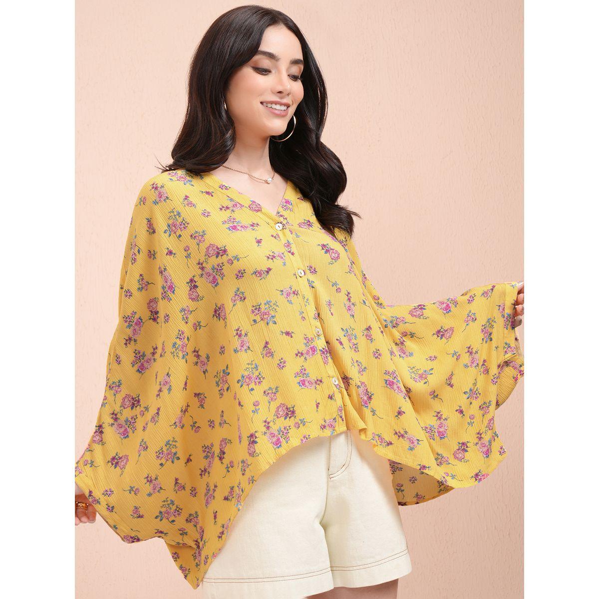 All-Over Floral Print Batwing Sleeve Kaftan Top-women-clothing-shirtsandblouses-blouses-image-6