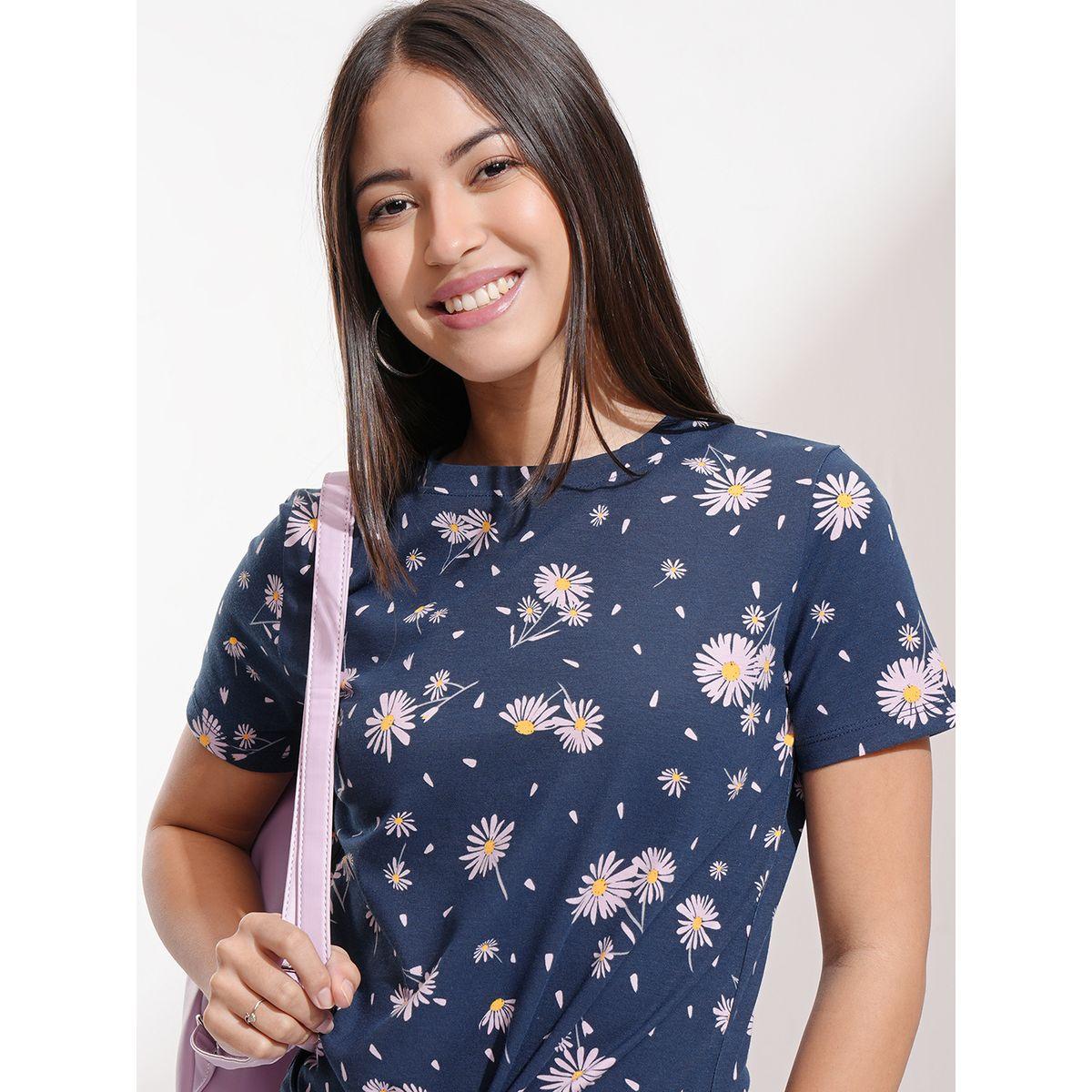 All-Over Floral Print Round Neck Top with Tie-Up Detail-women-clothing-shirtsandblouses-blouses-image-1