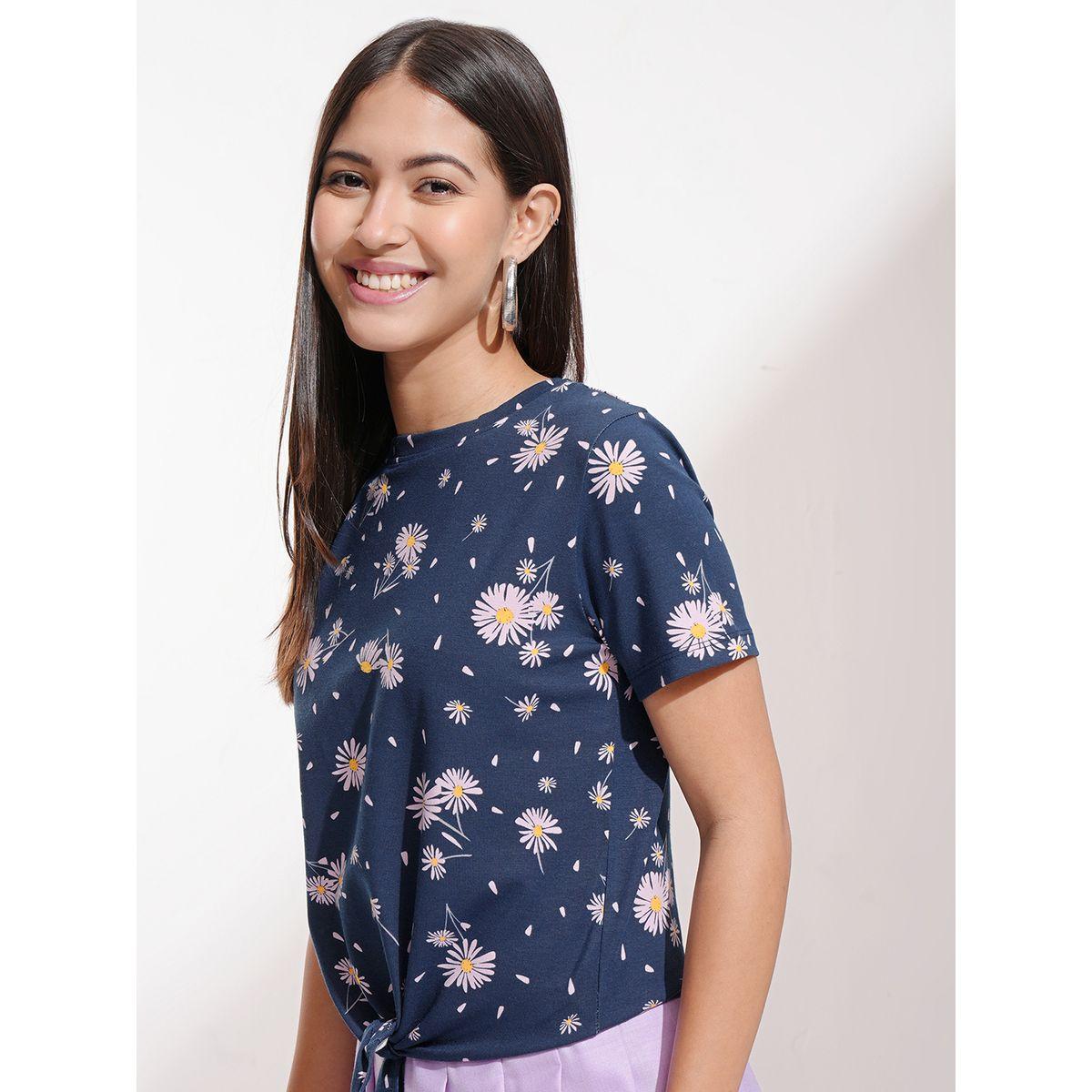 All-Over Floral Print Round Neck Top with Tie-Up Detail-women-clothing-shirtsandblouses-blouses-image-4