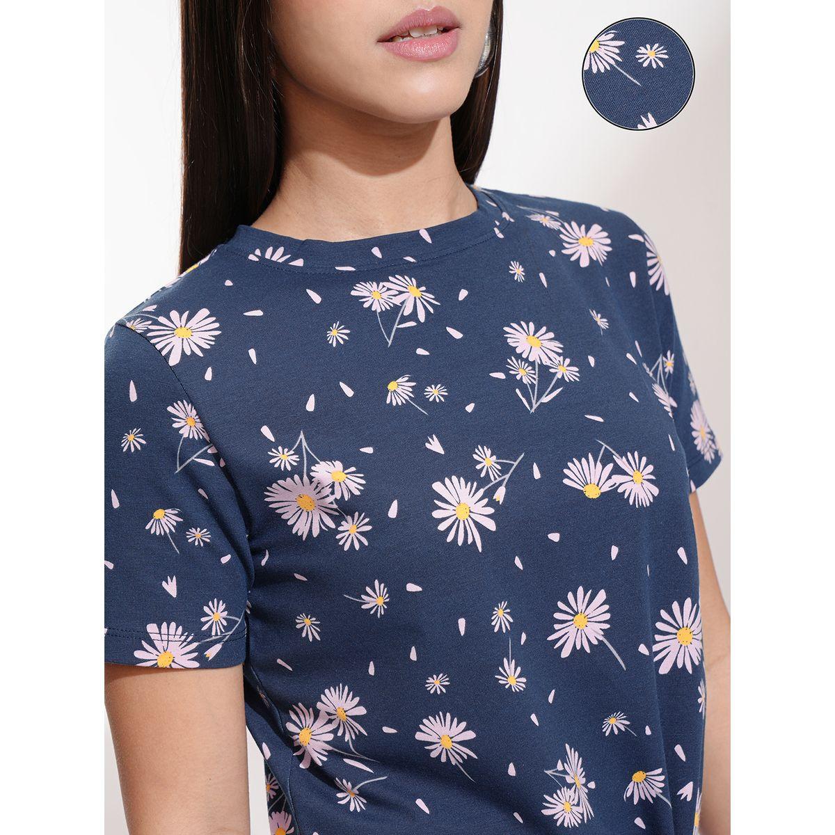 All-Over Floral Print Round Neck Top with Tie-Up Detail-women-clothing-shirtsandblouses-blouses-image-5