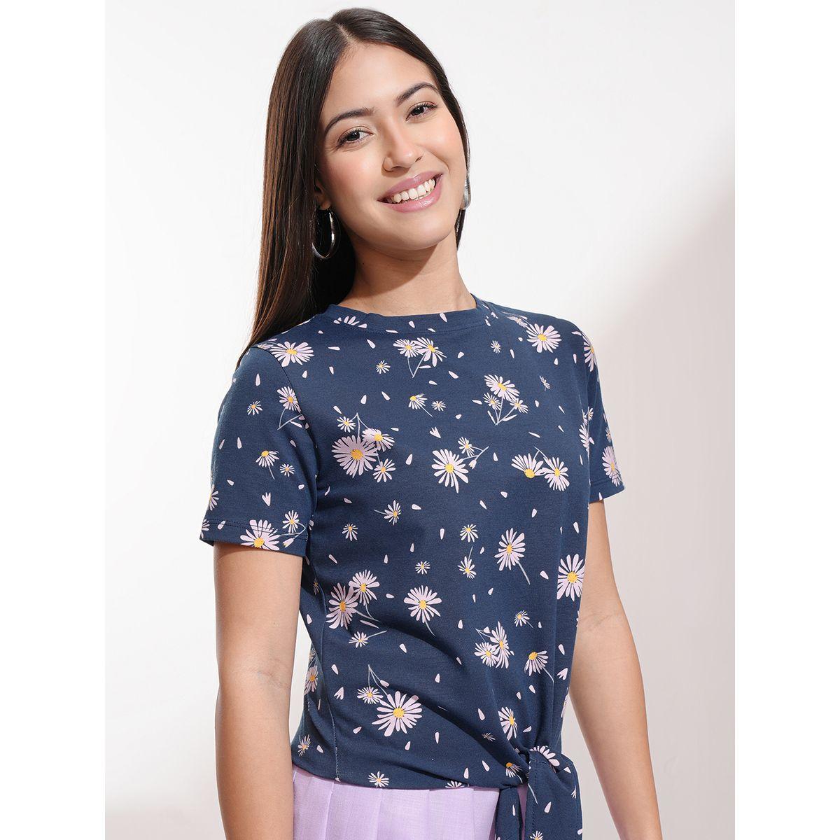 All-Over Floral Print Round Neck Top with Tie-Up Detail-women-clothing-shirtsandblouses-blouses-image-6