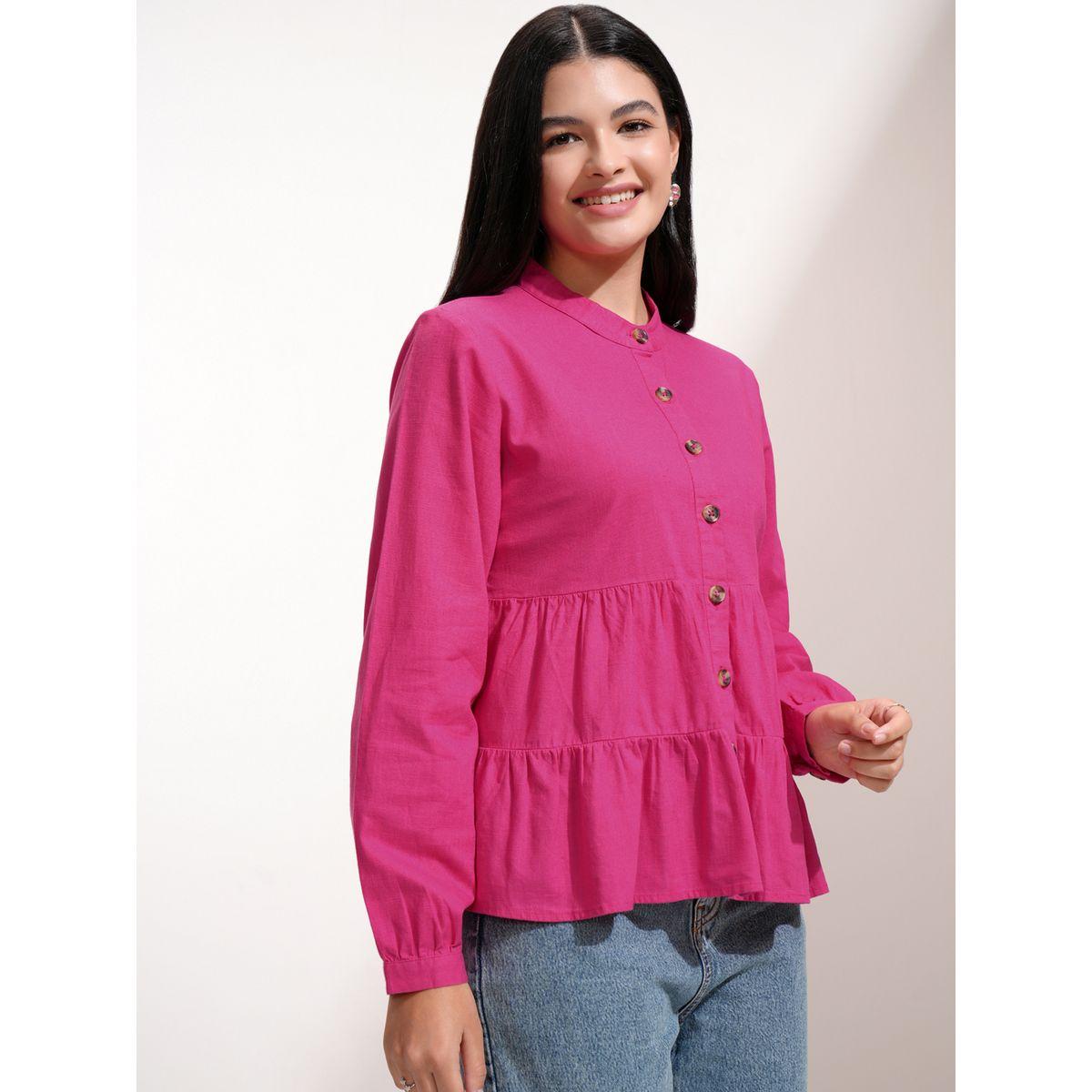 Mandarin Collar Cotton Tiered Top-women-clothing-shirtsandblouses-blouses-image-6