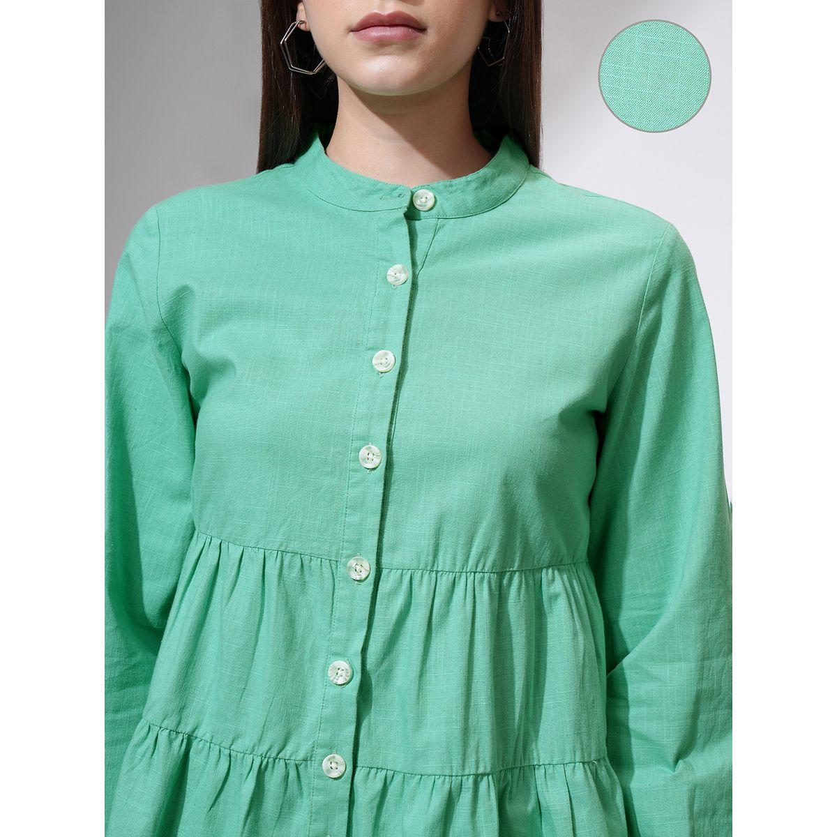 بلوزة بياقة ماندارين وتفاصيل كسرات طوكيو توكيز × ستايلي-women-clothing-shirtsandblouses-blouses-image-5
