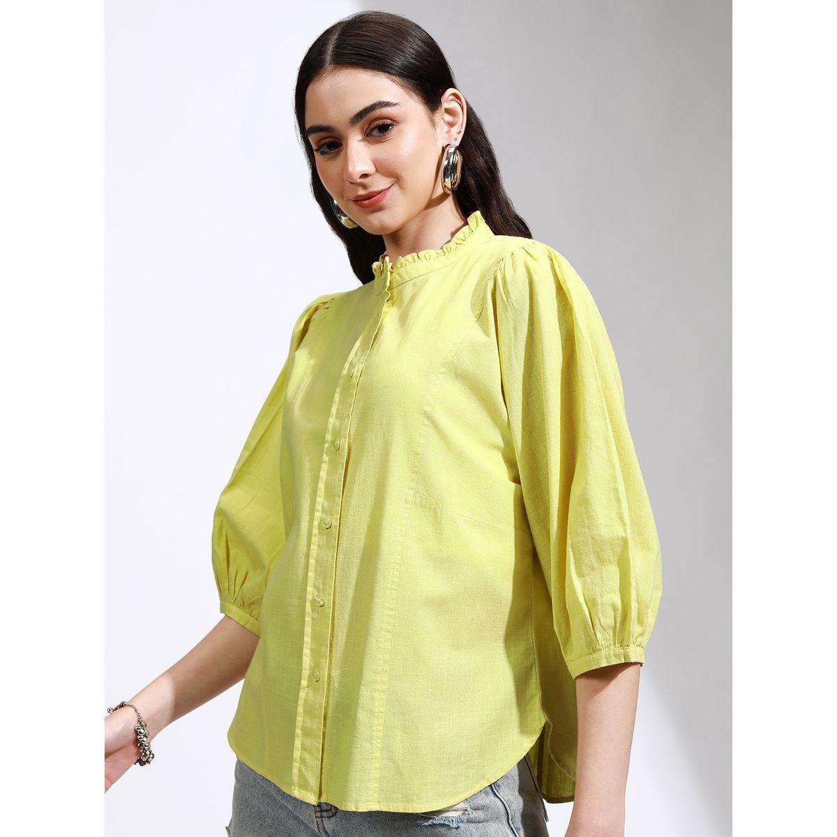 بلوزة بأزرار وأكمام بالون مع ياقة عالية طوكيو توكيز × ستايلي-women-clothing-shirtsandblouses-blouses-image-4