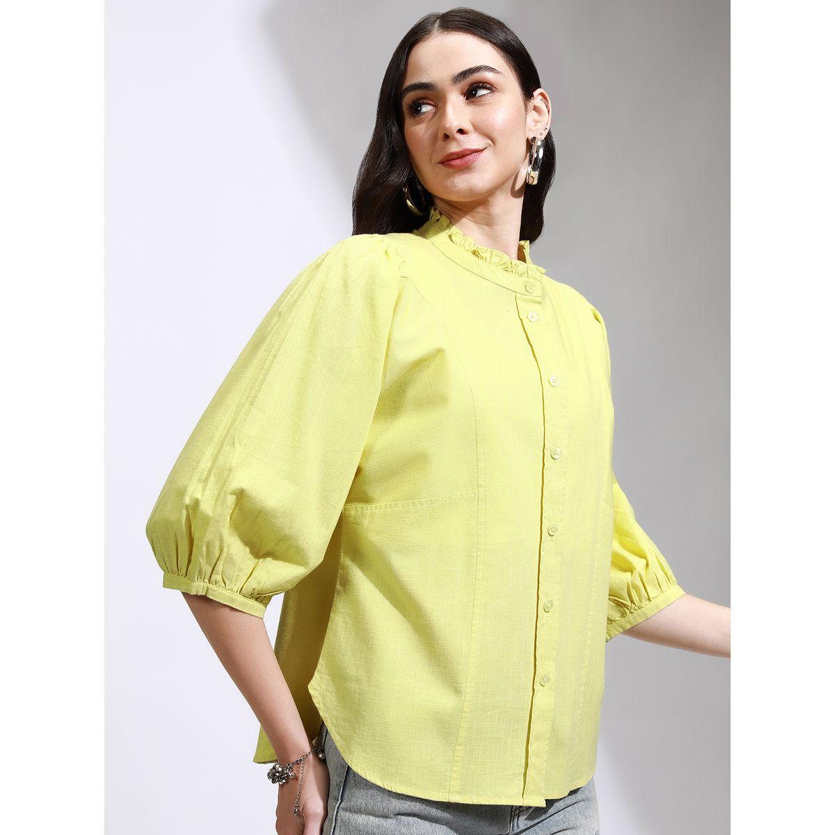 بلوزة بأزرار وأكمام بالون مع ياقة عالية طوكيو توكيز × ستايلي-women-clothing-shirtsandblouses-blouses-image-6