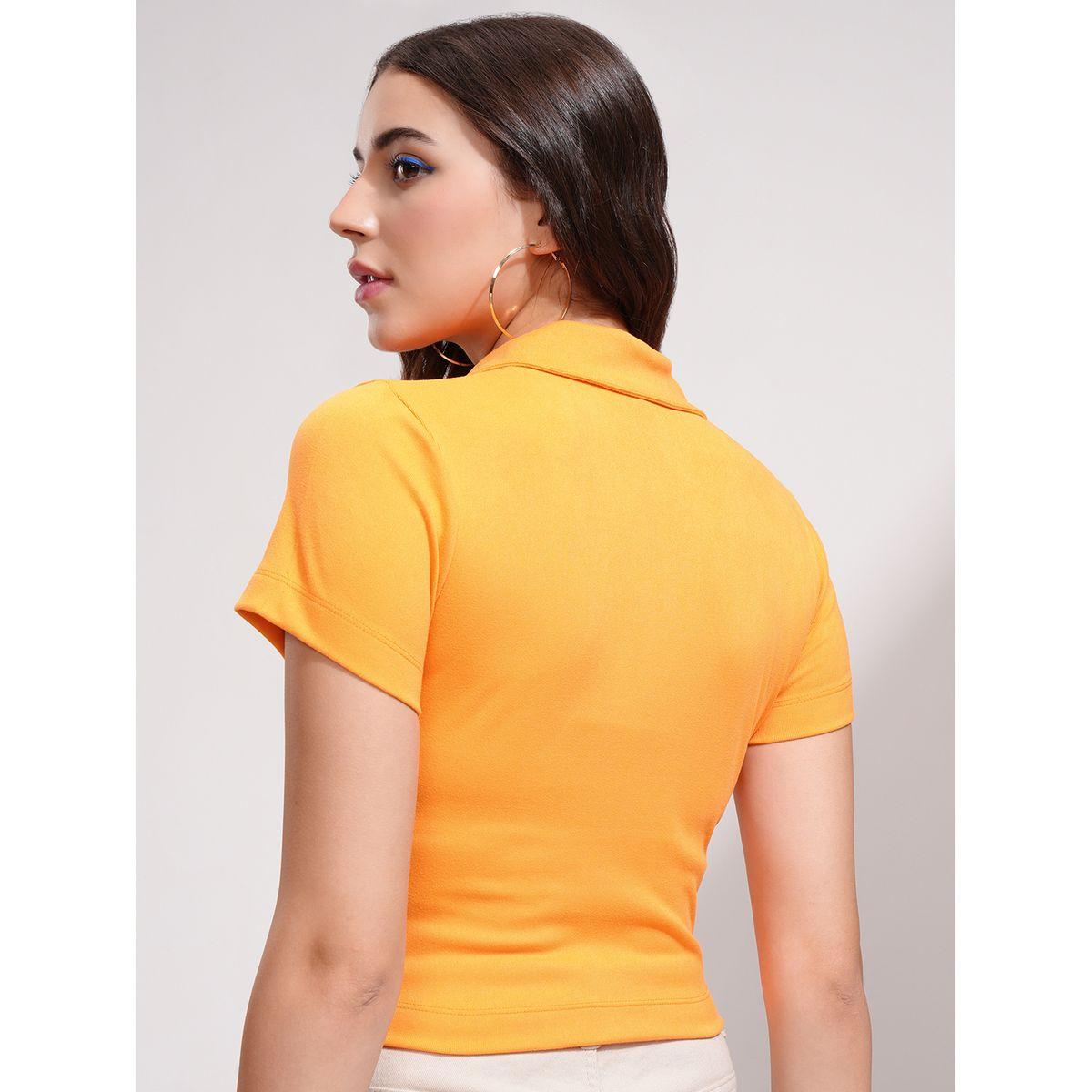 بلوزة سادة قطنية بياقة بولو طوكيو توكيز × ستايلي-women-clothing-tshirts-image-3
