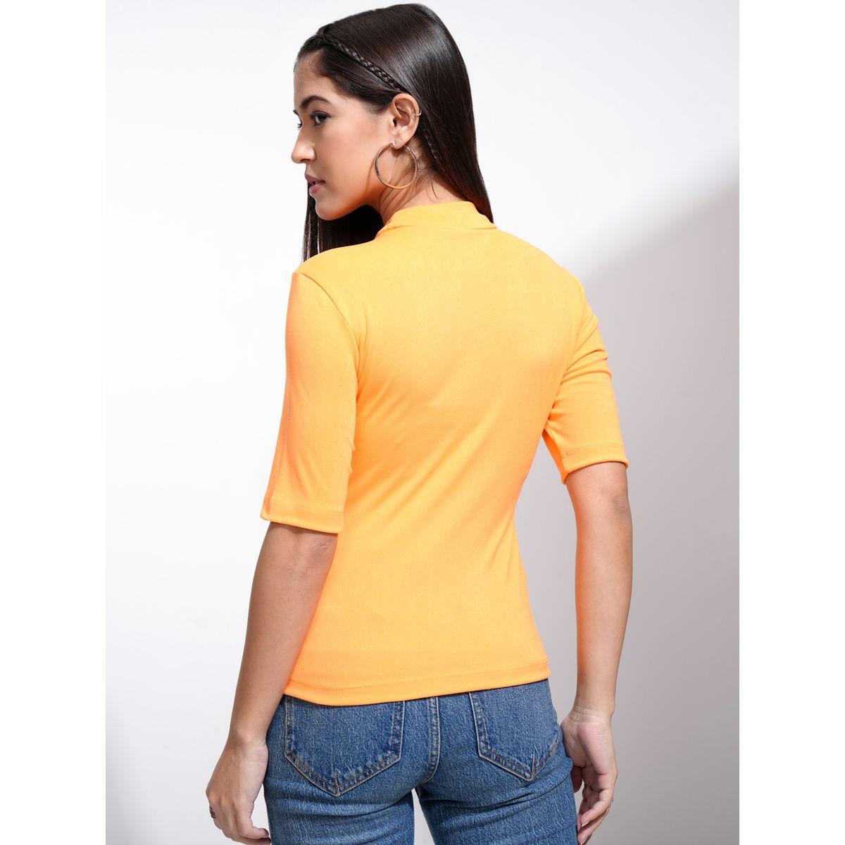 Tokyo Talkies X Styli Solid High Neck Fitted Knit Top-women-clothing-shirtsandblouses-blouses-image-3