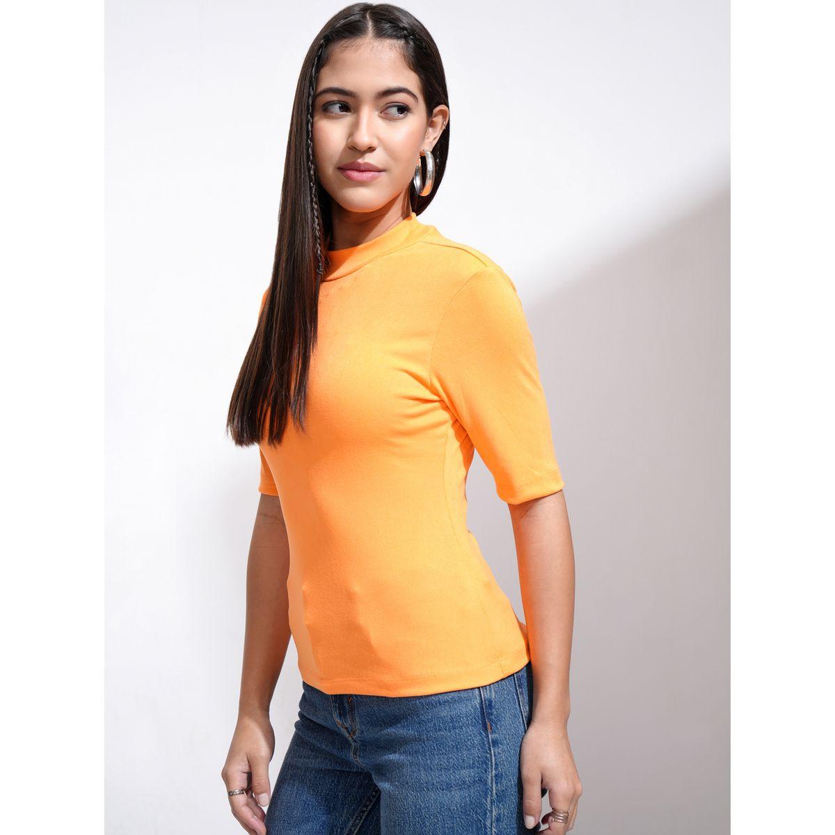 Tokyo Talkies X Styli Solid High Neck Fitted Knit Top-women-clothing-shirtsandblouses-blouses-image-4