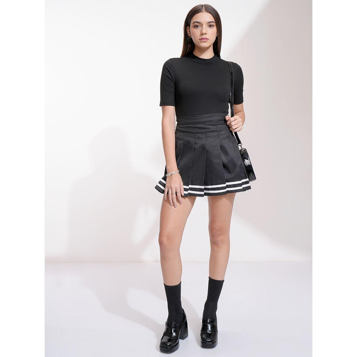Tokyo Talkies X Styli Solid High Neck Fitted Knit Top-women-clothing-shirtsandblouses-blouses-image-2