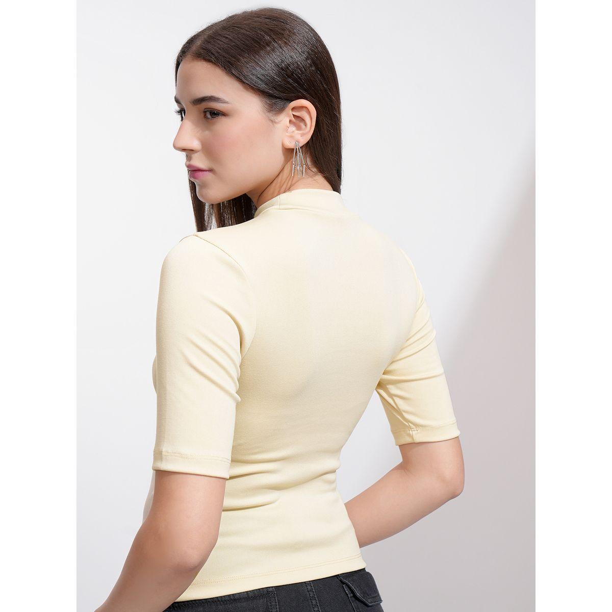 Tokyo Talkies X Styli Solid Round Neck Fitted Knit Top-women-clothing-shirtsandblouses-blouses-image-3
