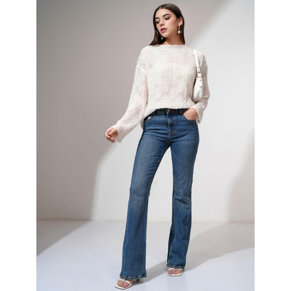 بلوزة بقصة عادية وتفاصيل بارزة الملمس طوكيو توكيز × ستايلي-women-clothing-shirtsandblouses-blouses-image-2
