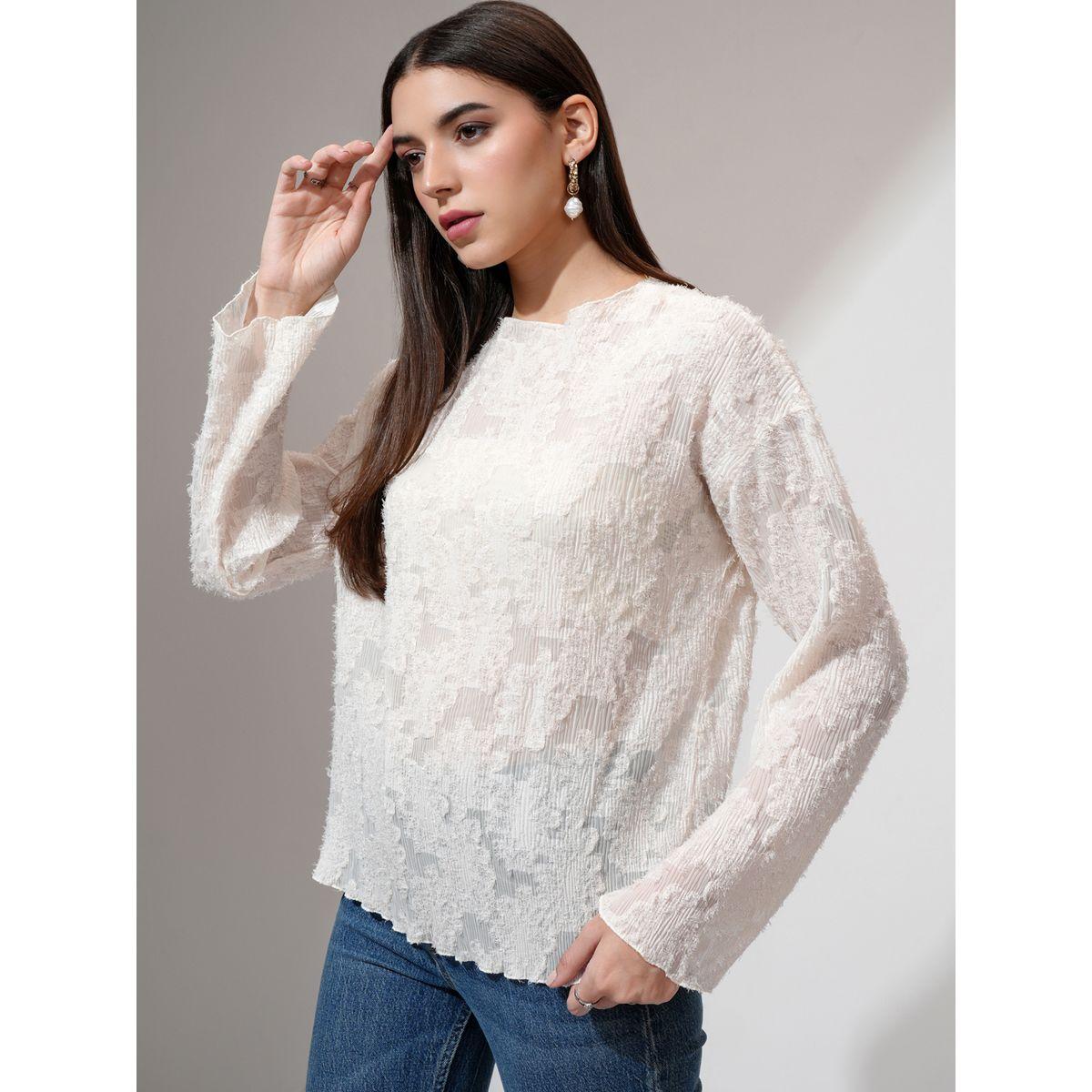 Tokyo Talkies X Styli Regular Fit Textured Round Neck Top-women-clothing-shirtsandblouses-blouses-image-4