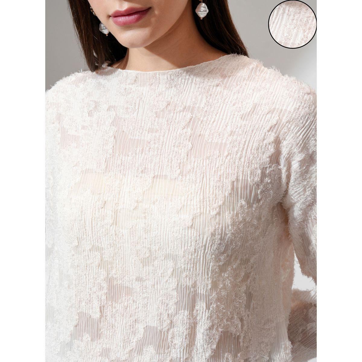 بلوزة بقصة عادية وتفاصيل بارزة الملمس طوكيو توكيز × ستايلي-women-clothing-shirtsandblouses-blouses-image-5