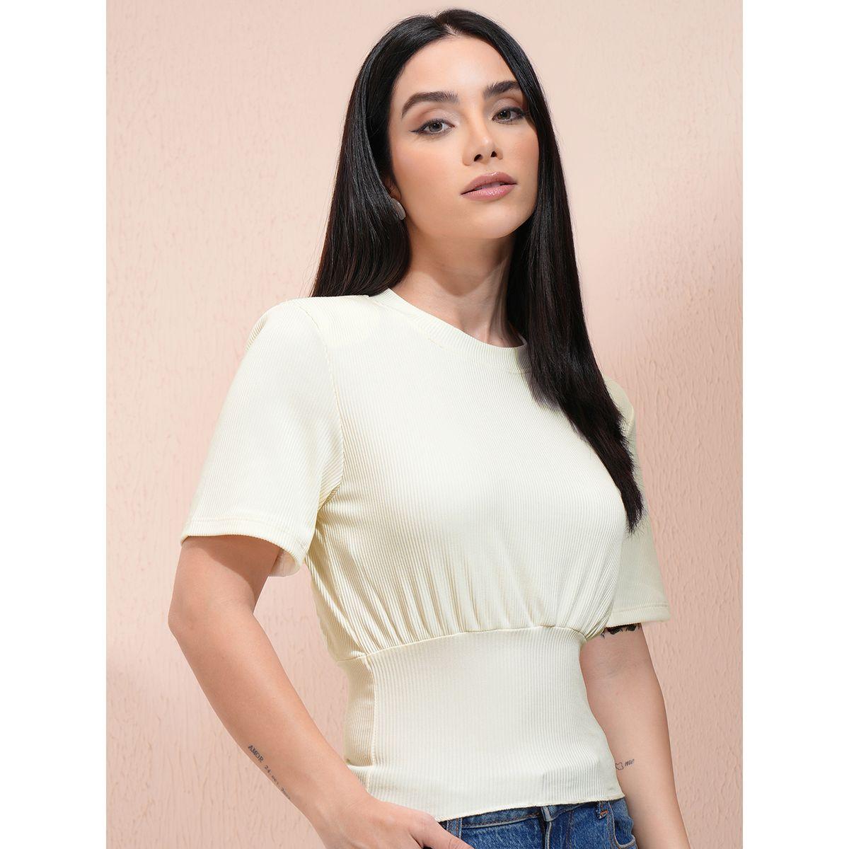 Tokyo Talkies X Styli Ribbed Round Neck Fitted Waist Top-women-clothing-shirtsandblouses-blouses-image-6