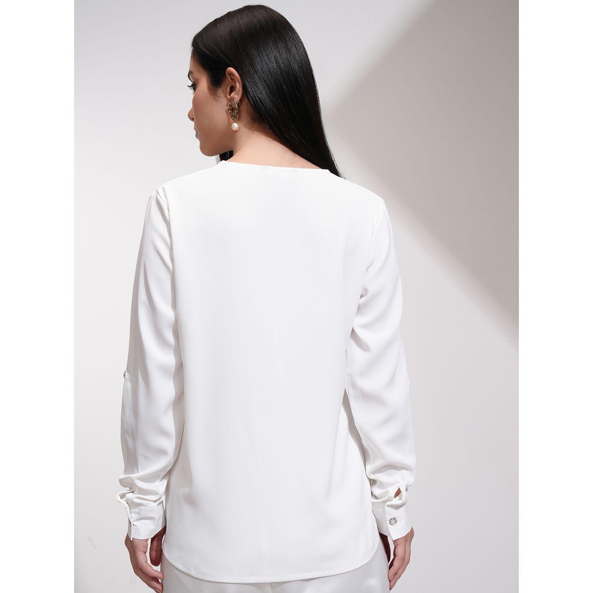 Tokyo Talkies X Styli Solid Regular Fit V-Neck Top-women-clothing-shirtsandblouses-blouses-image-3