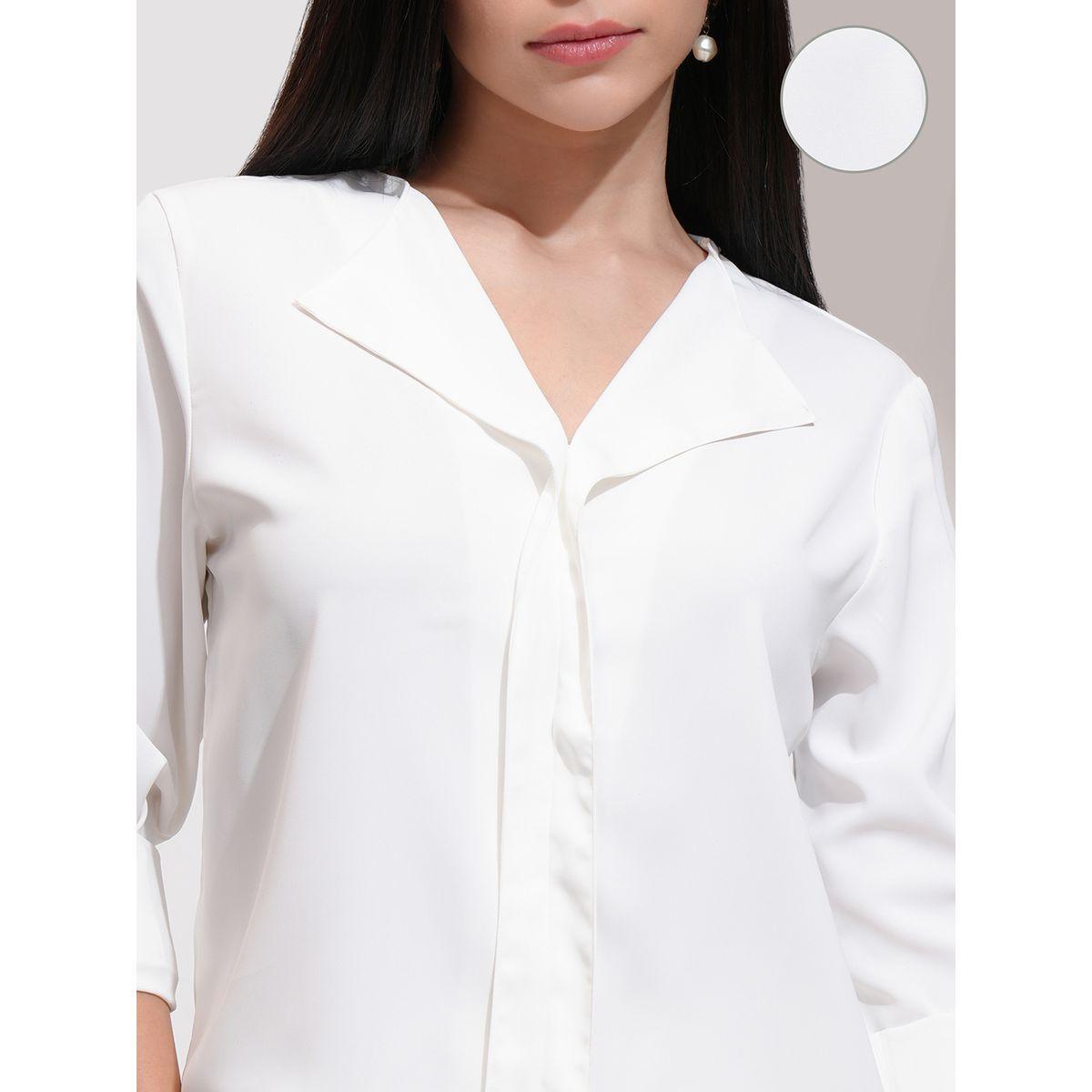 Tokyo Talkies X Styli Solid Regular Fit V-Neck Top-women-clothing-shirtsandblouses-blouses-image-5