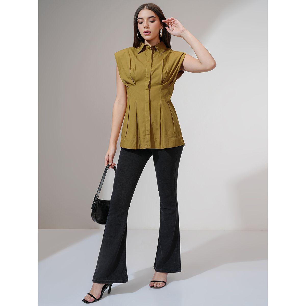 بلوزة طويلة بدون أكمام مع تفاصيل محزوزة طوكيو توكيز × ستايلي-women-clothing-shirtsandblouses-blouses-image-2