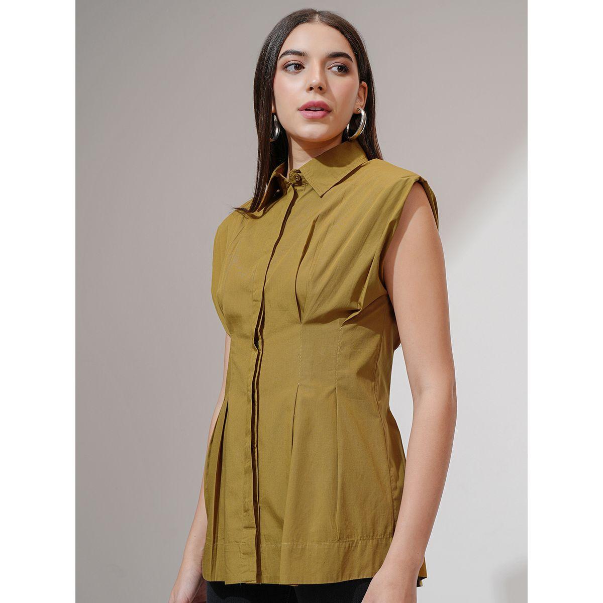 بلوزة طويلة بدون أكمام مع تفاصيل محزوزة طوكيو توكيز × ستايلي-women-clothing-shirtsandblouses-blouses-image-4