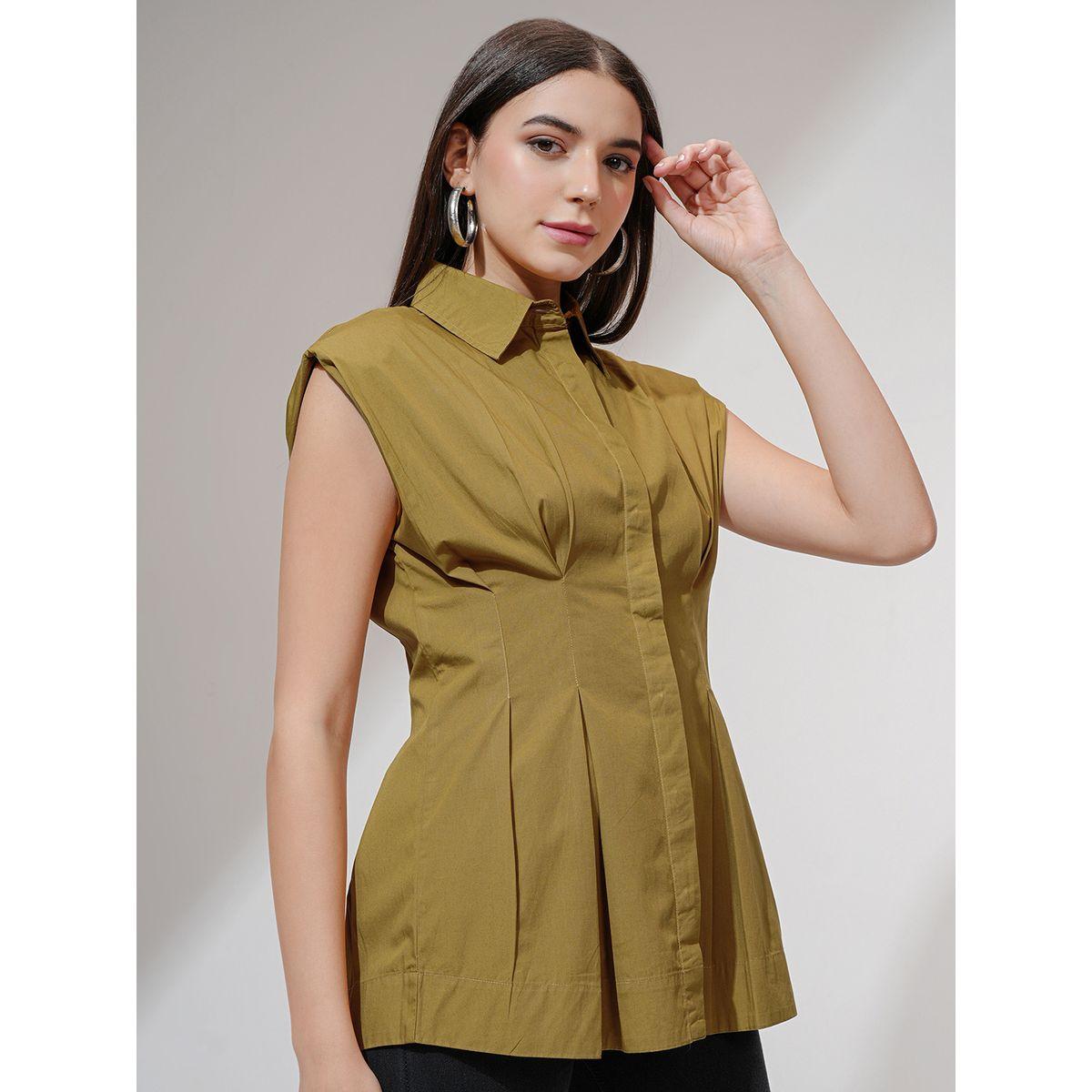 بلوزة طويلة بدون أكمام مع تفاصيل محزوزة طوكيو توكيز × ستايلي-women-clothing-shirtsandblouses-blouses-image-6