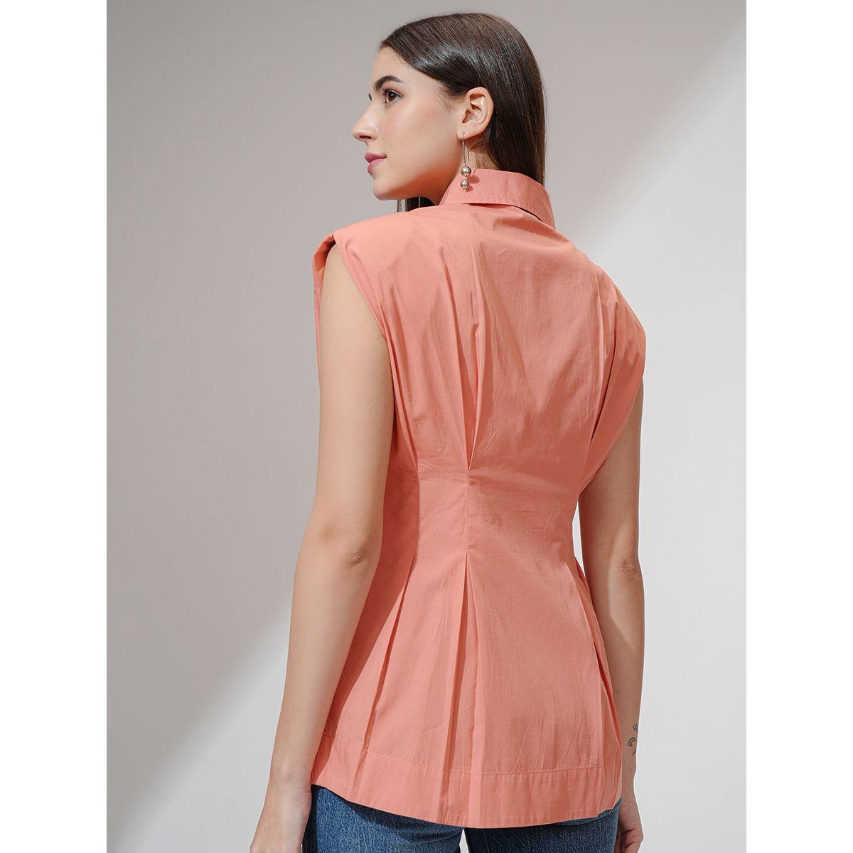 بلوزة طويلة بدون أكمام مع تفاصيل محزوزة طوكيو توكيز × ستايلي-women-clothing-shirtsandblouses-blouses-image-3