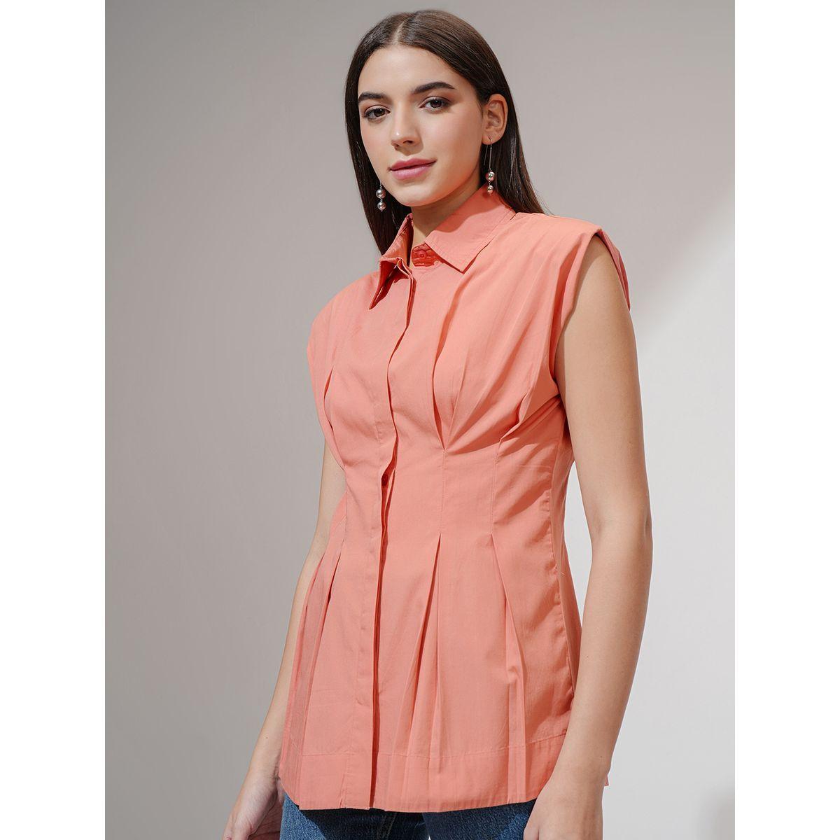 بلوزة طويلة بدون أكمام مع تفاصيل محزوزة طوكيو توكيز × ستايلي-women-clothing-shirtsandblouses-blouses-image-4