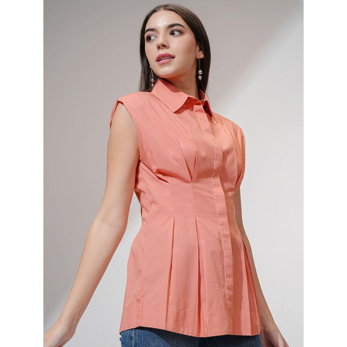 بلوزة طويلة بدون أكمام مع تفاصيل محزوزة طوكيو توكيز × ستايلي-women-clothing-shirtsandblouses-blouses-image-6