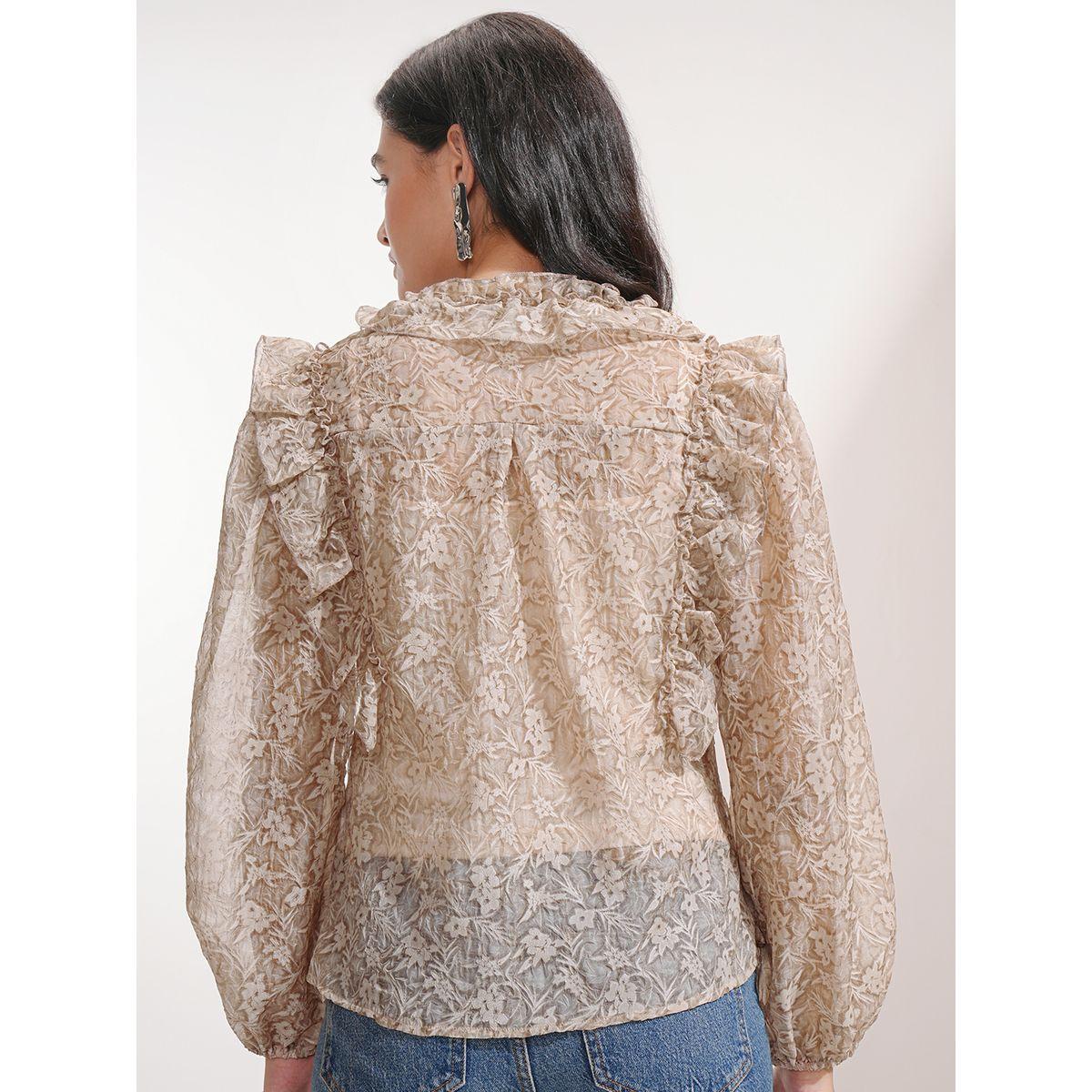 بلوزة بطبعة زهور وأكمام بالون مع تفاصيل كشكش طوكيو توكيز × ستايلي-women-clothing-shirtsandblouses-blouses-image-3