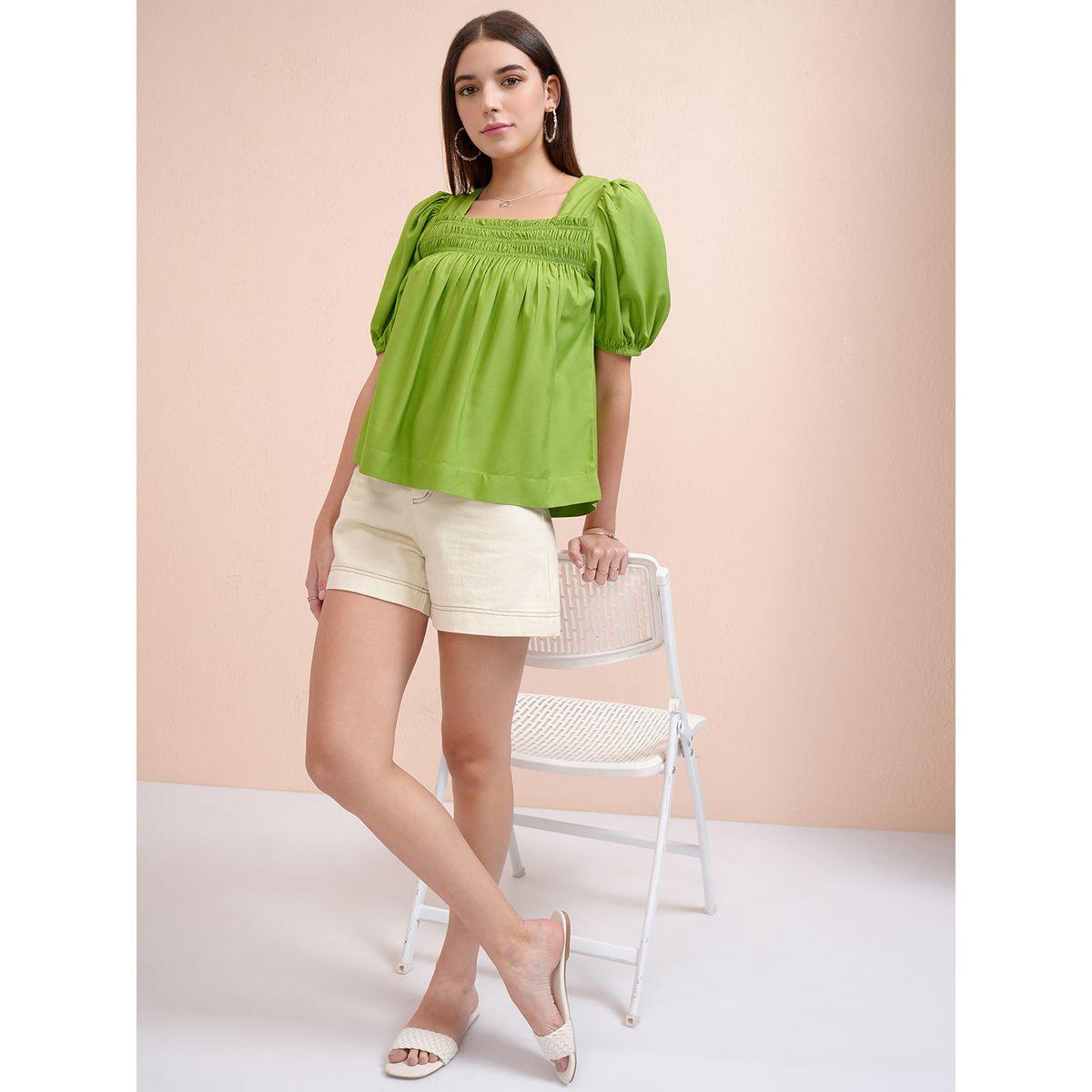 بلوزة بأكتاف منفوخة مع تفاصيل بارزة الملمس طوكيو توكيز × ستايلي-women-clothing-shirtsandblouses-blouses-image-2