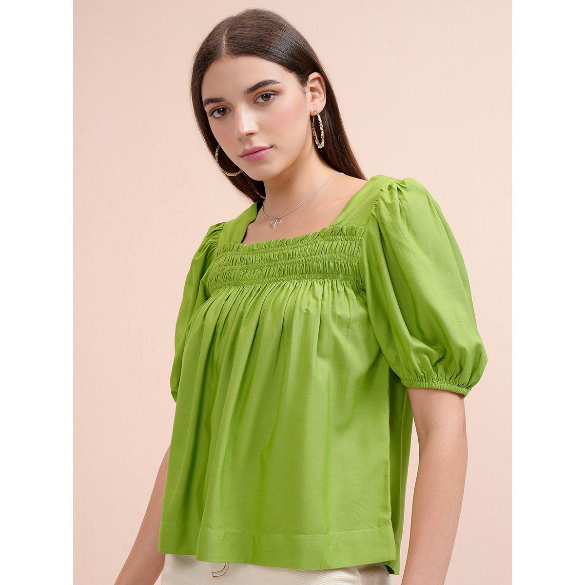 بلوزة بأكتاف منفوخة مع تفاصيل بارزة الملمس طوكيو توكيز × ستايلي-women-clothing-shirtsandblouses-blouses-image-4